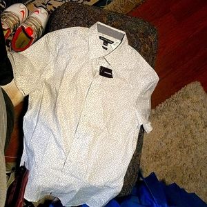 Brand new Michael kors casual pearl greay button down short sleeve